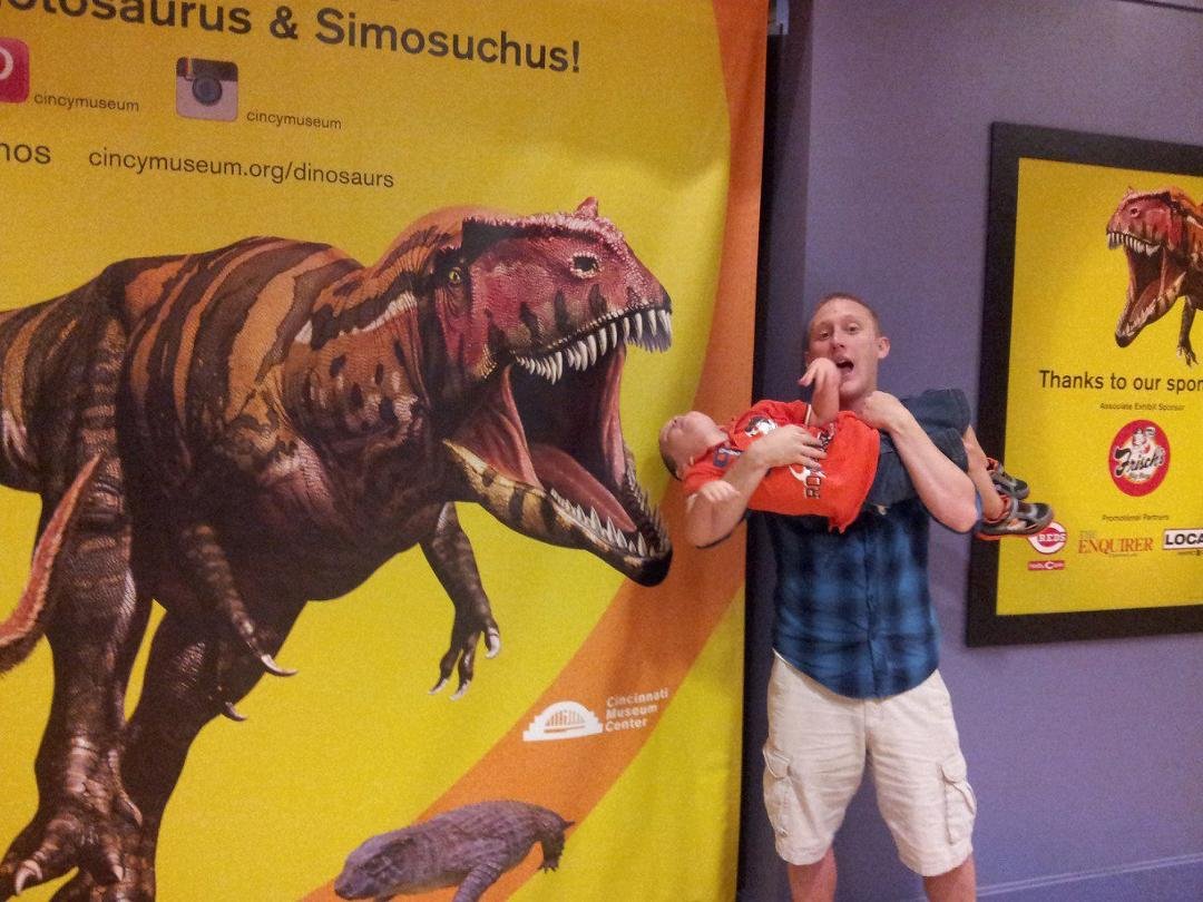 Feeding Rylan to T-Rex