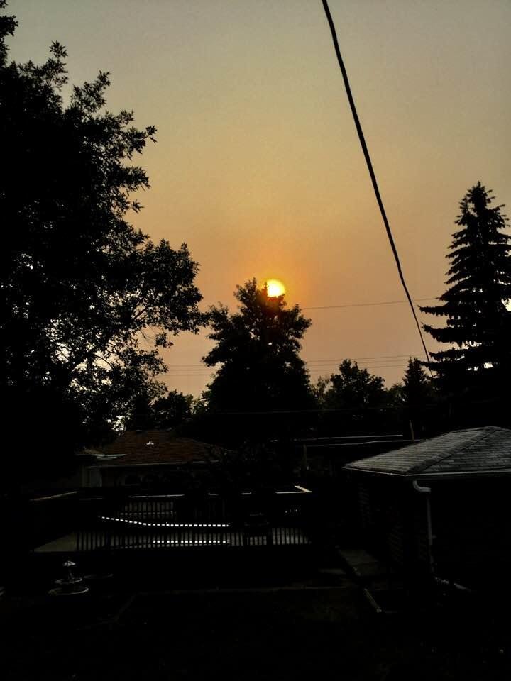 It might not show it but the sun is very red
