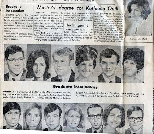 Recognize anyone? Bottom two rows has Lowell area graduates of UMass 1969. I graduated from Lowell High School in 1965. Our 50th reunion will be October 17, 2015. If you were in my high school class, or know someone who