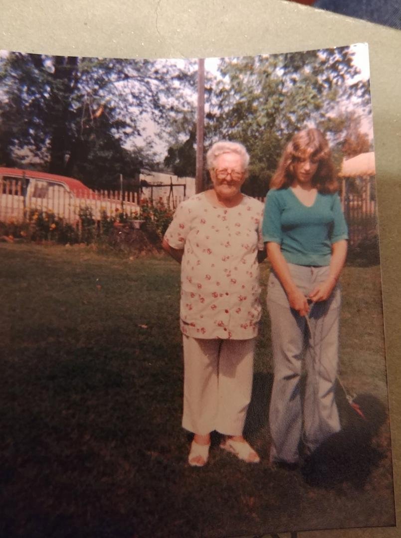 My dad"s sister and i when i was about12 years old.