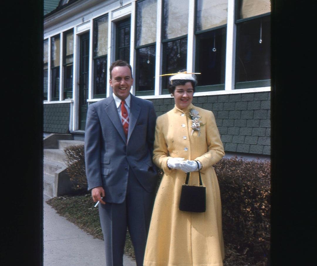 Mom and Dad, Easter 1955. Madison Ave, Pittsfield.