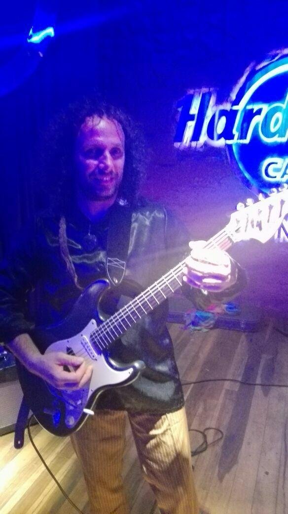 My son Chris performing at the Hard Rock in Paraguay