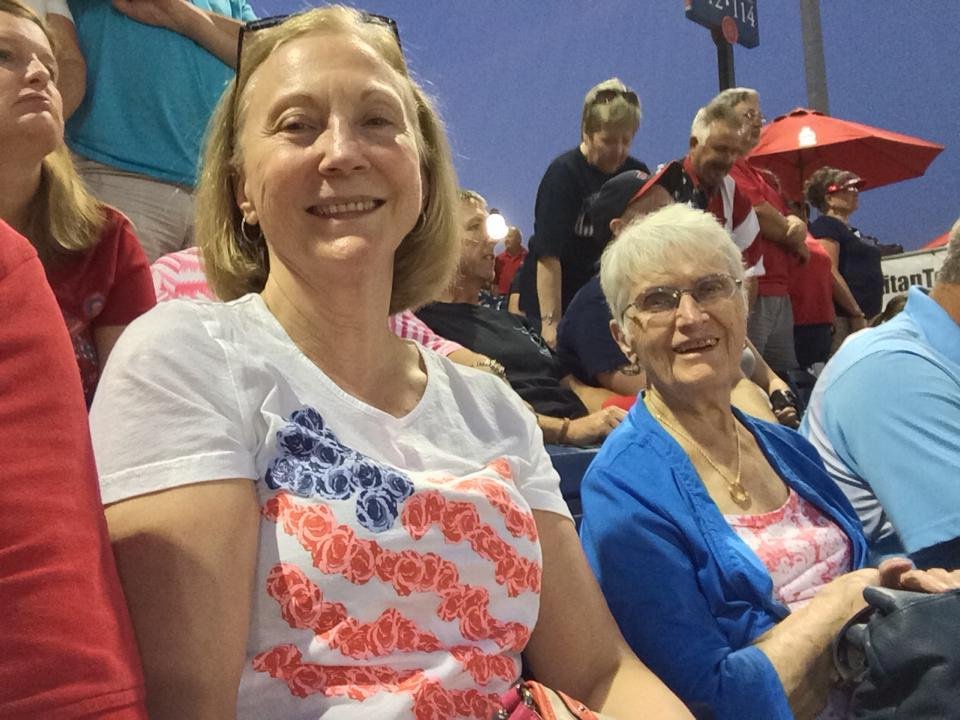 4th of July at Gwinnett Braves game and fireworks with Mom and Elaine.