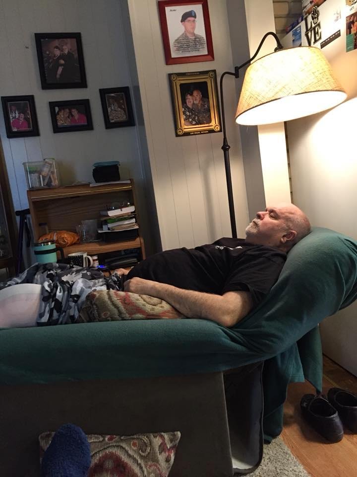 Lewis Tom White came home today from hospital. Had a long walk to get in house and he was in some pain, but took some medicine and is now resting comfortably.