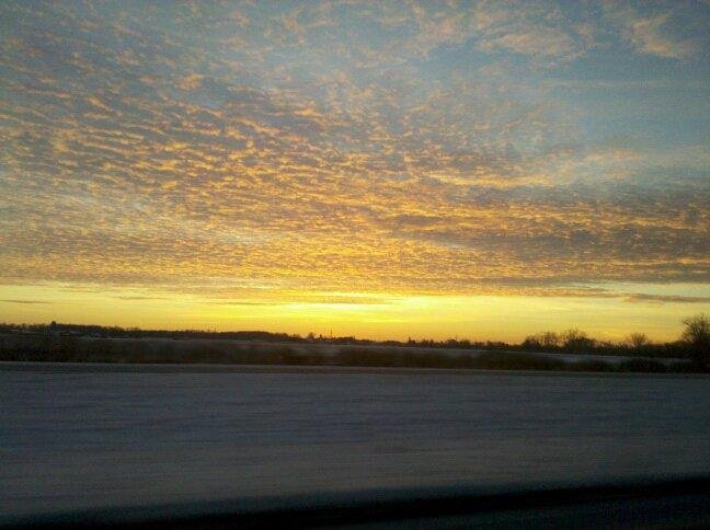 Sun going down over sandusky bay.
