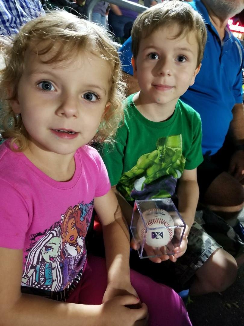 Colten's first foul ball.