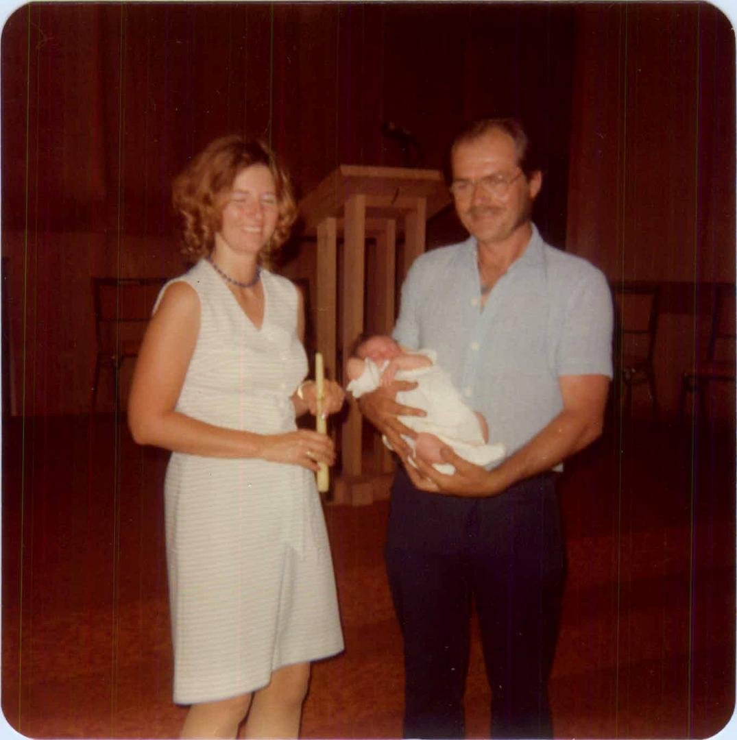 Brian Dougherty with his God Parents. Roger and Bobbi Wolford.