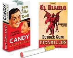 I remember them. We were out of our minds then. Many used the same packaging brand names of real cigarettes and cigars.