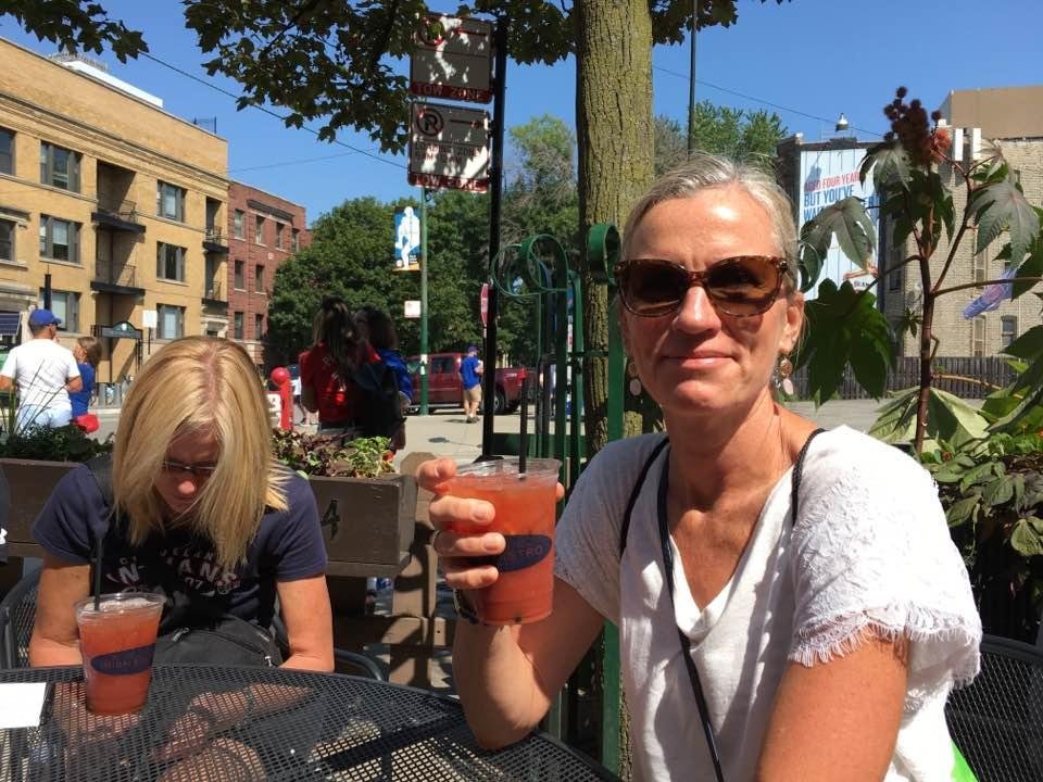 Bloody Mary before bleacher seats a Wrigley.