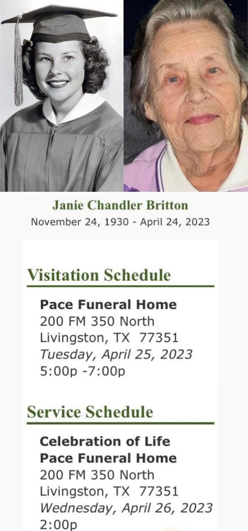 I made a funeral notice for Aunt Janie, there is no official obituary yet. Below is the info for the family viewing tomorrow and the funeral Wednesday.