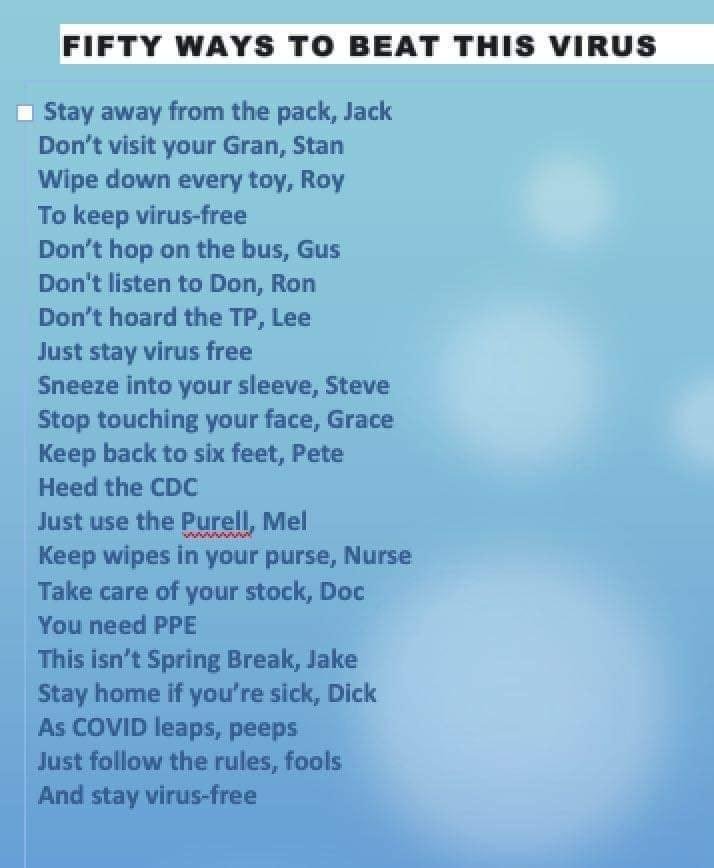 Go ahead and sing this!!
Then let it sink in!!
Be safe!!!! Air hugs!! 😊👍💖