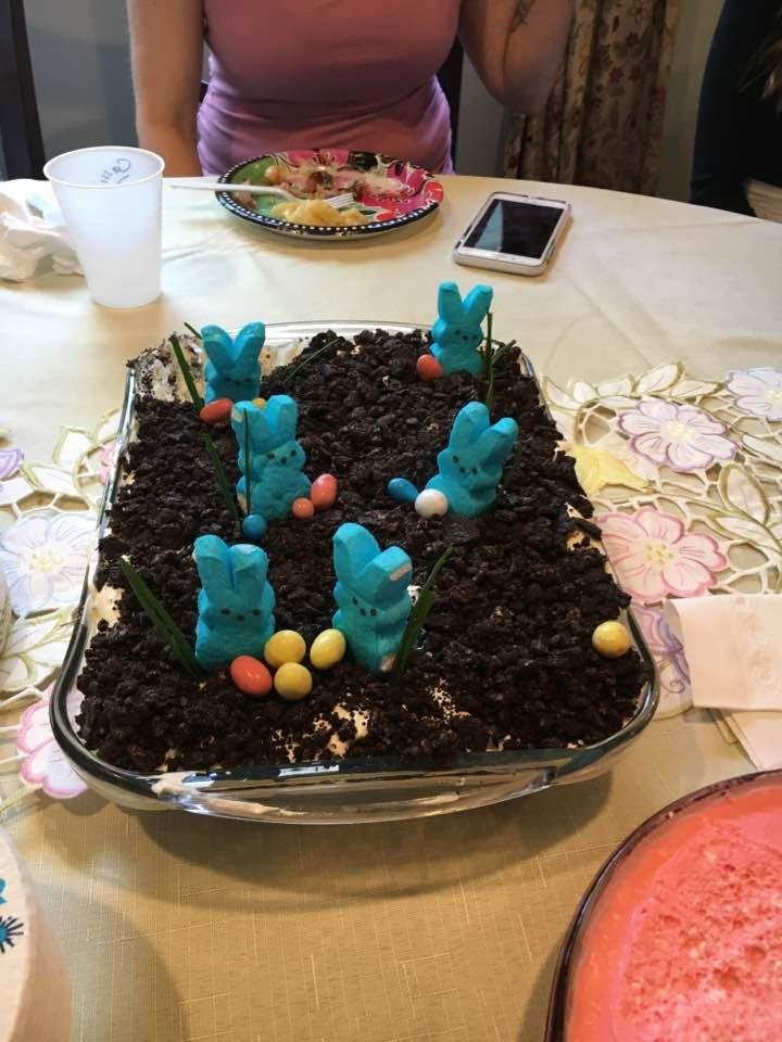 Katie Lewis made Easter dirt cake