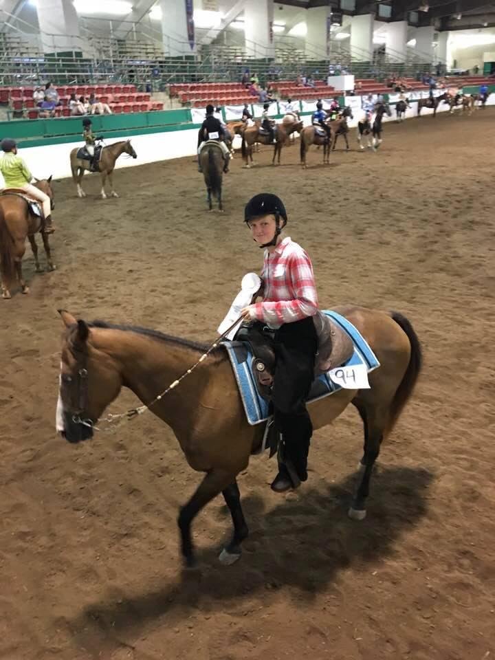 Gray Johnson our beautiful and talented granddaughter qualified for her first STATE horse show this year. After two rigorous days of competitive routines …… Gray finished 9th overall! Can't describe how proud we are of h