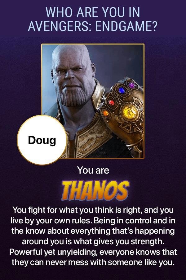 Who are you in Avengers: Endgame? #omg