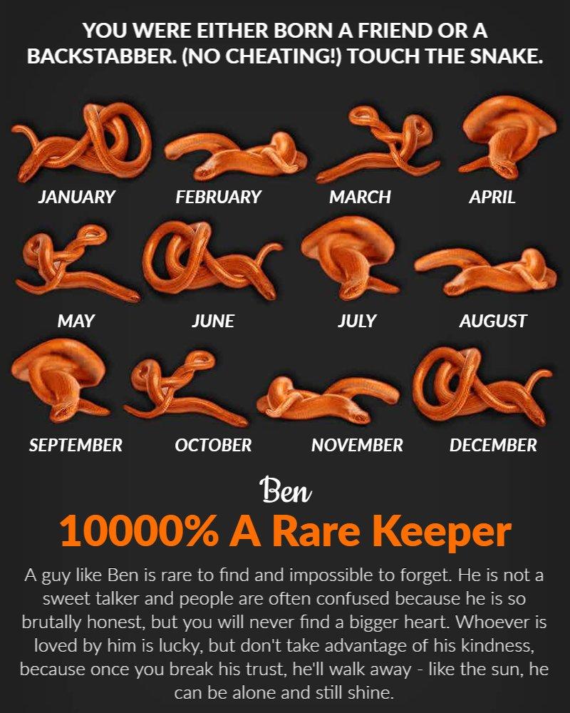 You Were Either Born A FRIEND Or A BACKSTABBER. (No Cheating!) Touch The Snake.