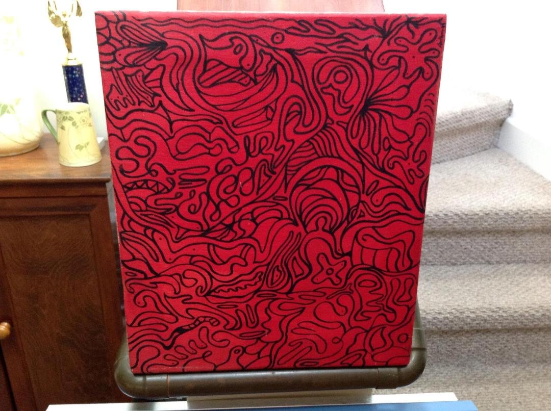 red and black art - 15" x 18"