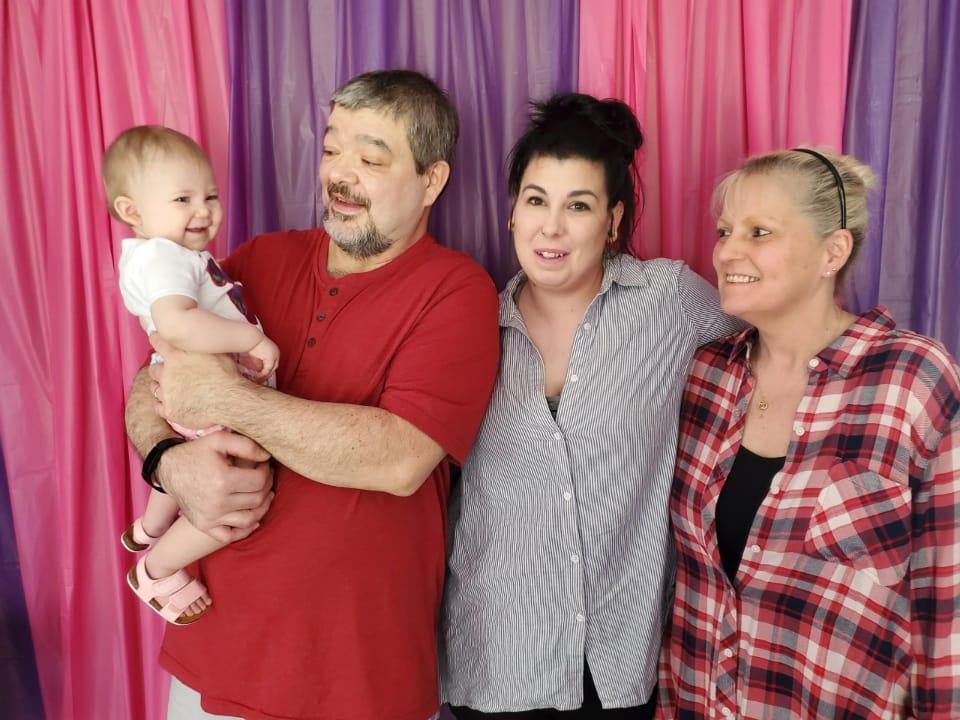 My handsome son his beautiful wife and daughter an granddaughter so proud of all of them 💙love them so much 💙❤