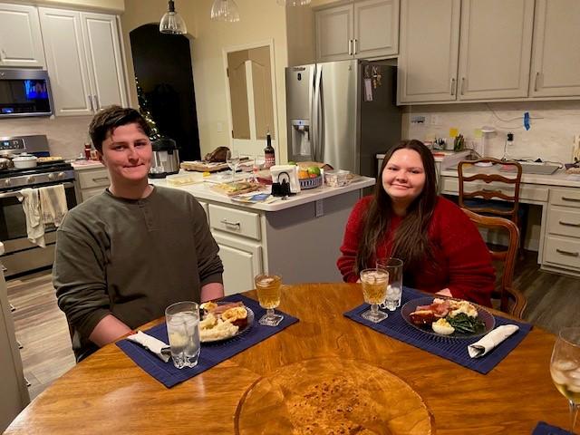 Justin and Angie for dinner Christmas Eve