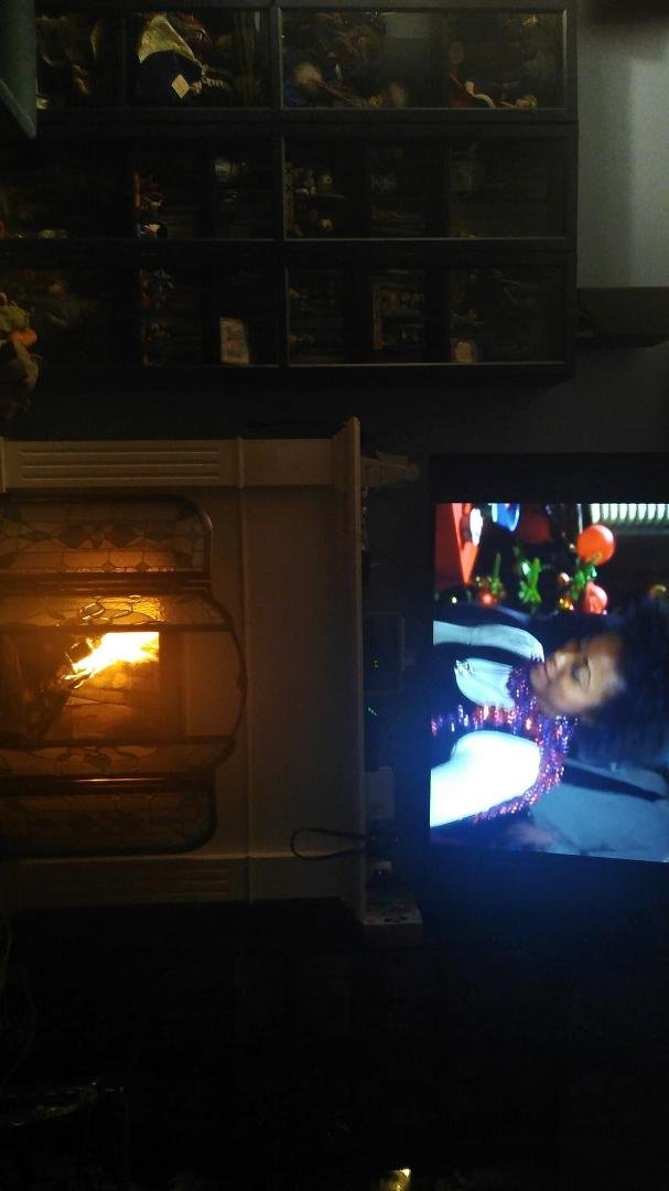 Its  cold out with light sprinkle so just staying warm watching TV