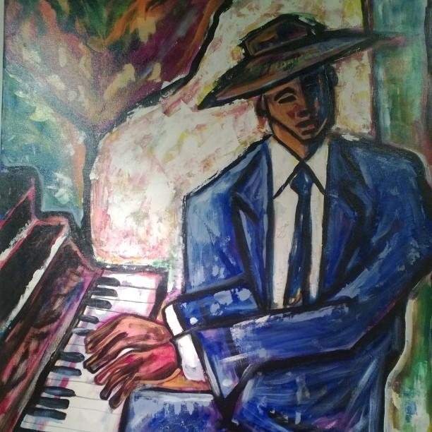 "Music and Art" by Memphis artist Emery Franklin 51"x 36" oil on canvas. #artwelove #instagrambham