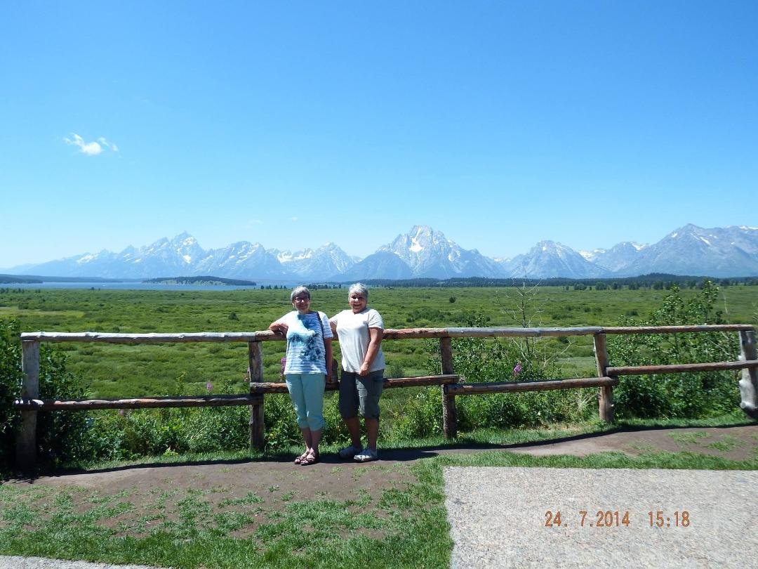 Awesome view from Jackson, Wyoming Lodge.  Picture can't capture the beauty.