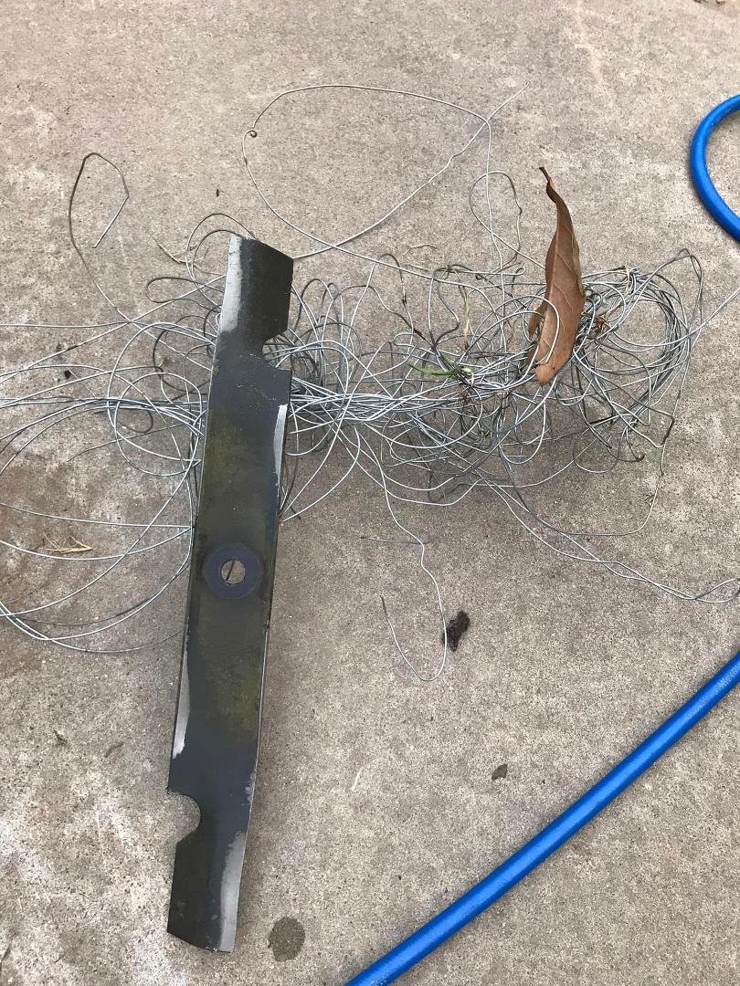 Never run over wire with your lawnmower