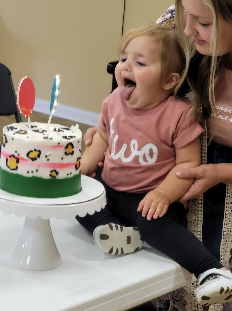 "Happy Birthday" to this sweet, funny, sassy little two year old. Lorelei Brown, Great Grandma Barger loves you so much.