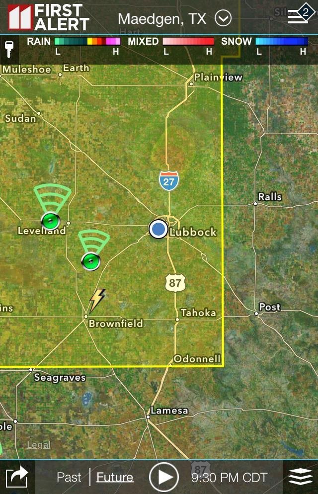 Wyman Meinzer
Two storms headed to Lubbock. Currently in the area of Brownfield and Levelland.