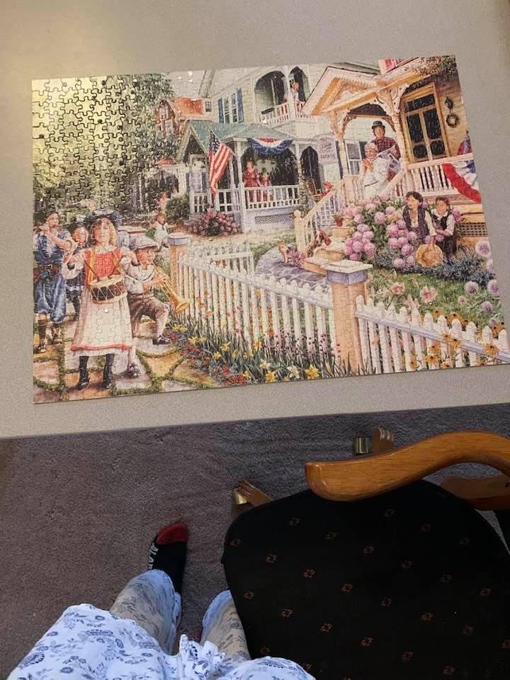 It’s very disappointing to finish a puzzle and find one piece missing. Well it gave us something to do while we were holed up in the house this week. I’ve got a few more puzzles we can put together. It gets a little addicti