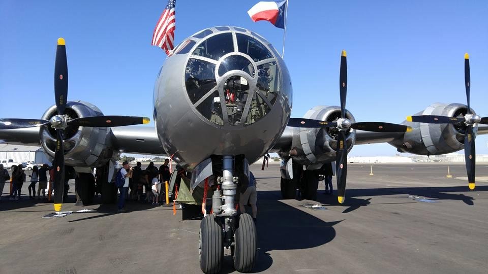 B29 Fifi at Modesto Airport; Commemorative Air Force. This plane was a long range bomber used in the Pacific during WW II and was commissioned for use in 1942.