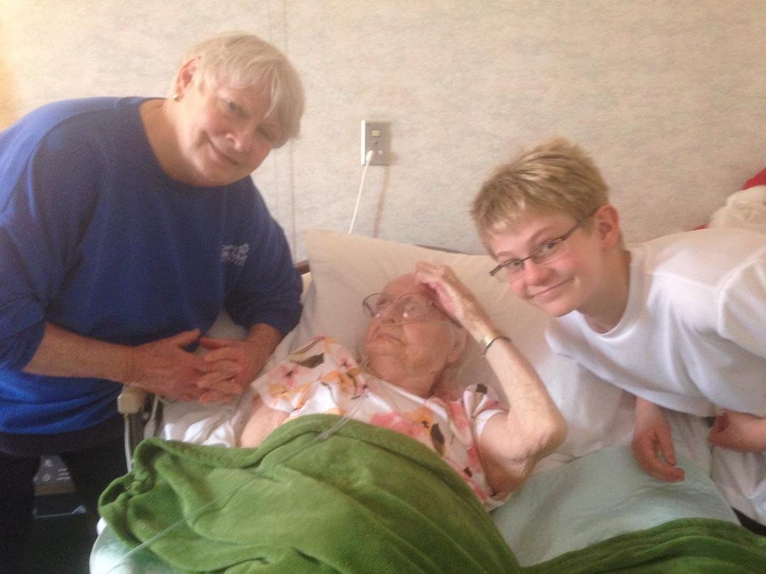 My mother, youngest grandson, and me