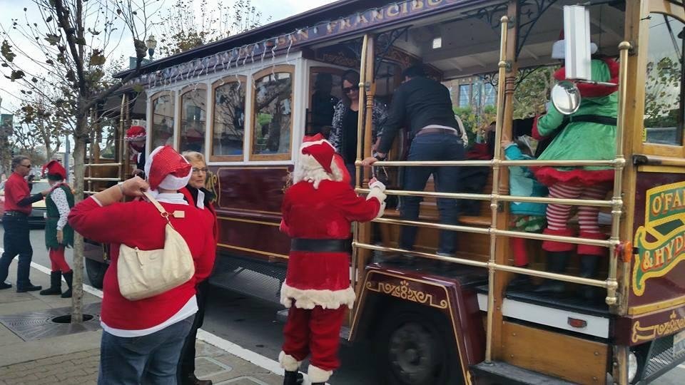 Here here we are at Pier 39 with Santa Claus.