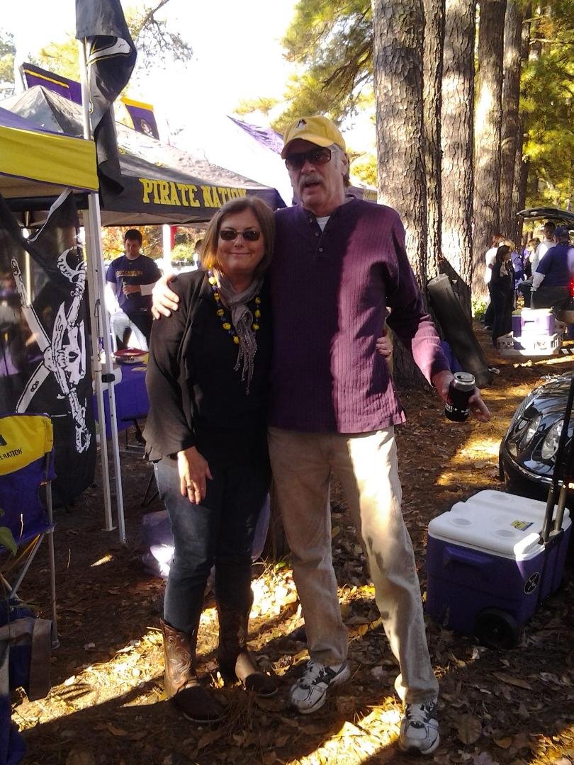 Great fun before the game. Anita (Birthday lady) and Clint.