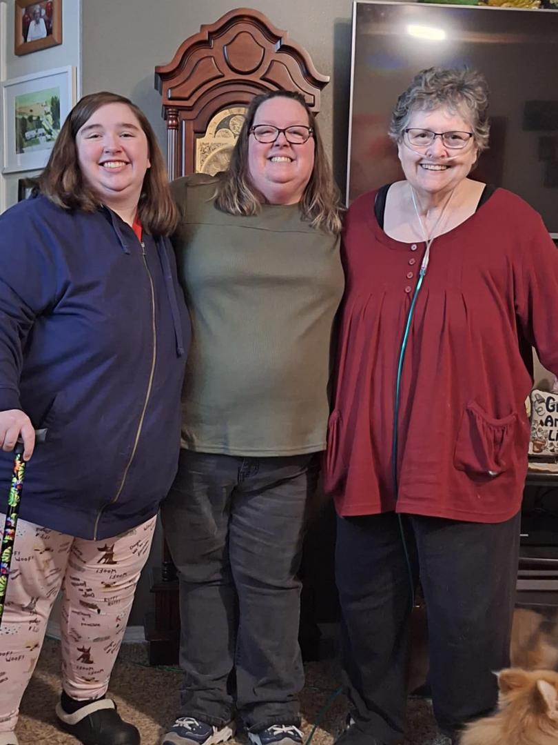 Hey, cousin Lynn N Chuck Jansen , here is me, my mini me, Lori, and her mini me, Sweet Kayla.