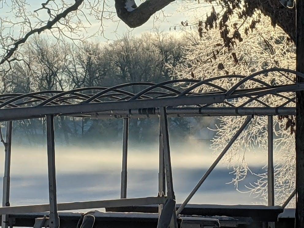 Ice fog. Below zero. Mighty chilly.