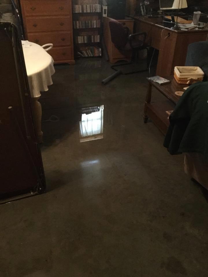 Little bit of water got into the man cave.