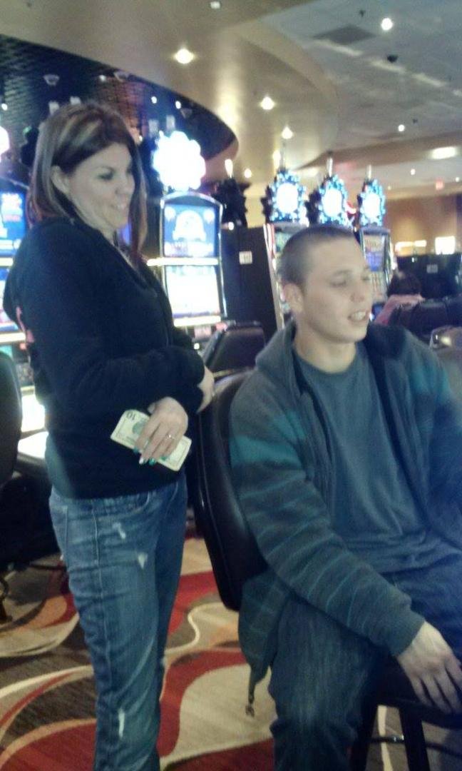 my two youngest playing at the casino Heather Nate Stinchcomb and Shane Sparks