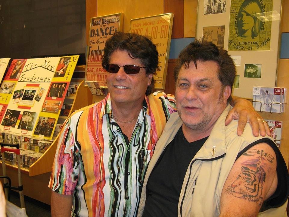 Gregory Correa and Billy London at Barnes and Noble book signing. In front of the Fendermen memorbilla