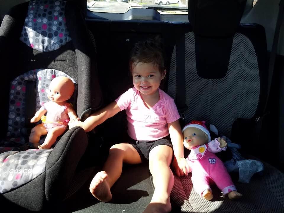 Gramma's girl taking care of her babies.