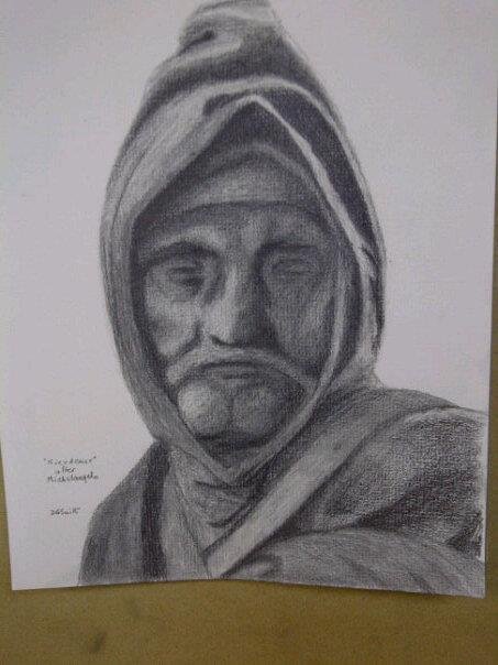 Statue by Michelangelo - graphite