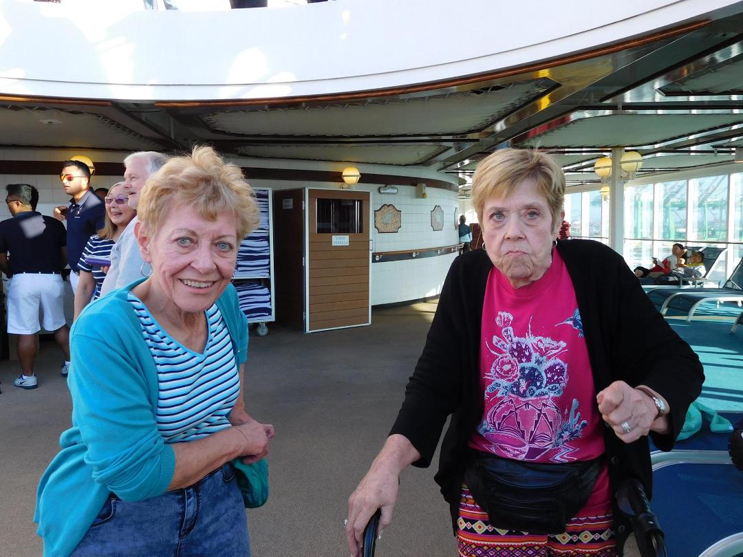 My Mom and her Sister in deep conversation at the beginning of our bucket list trip. (P.S Judy isn't really mad, it is just perfect photo timing.)