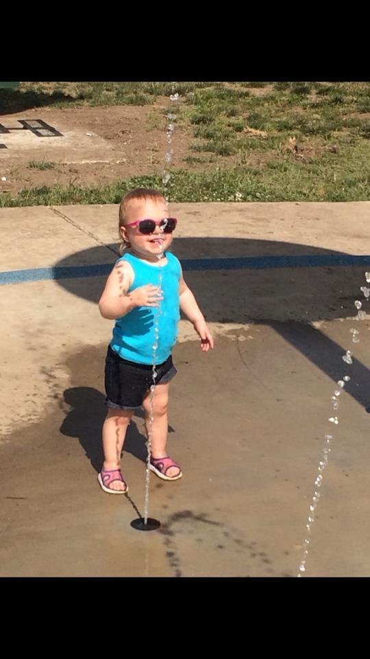 Ms K. Enjoying the water. And the rays.
