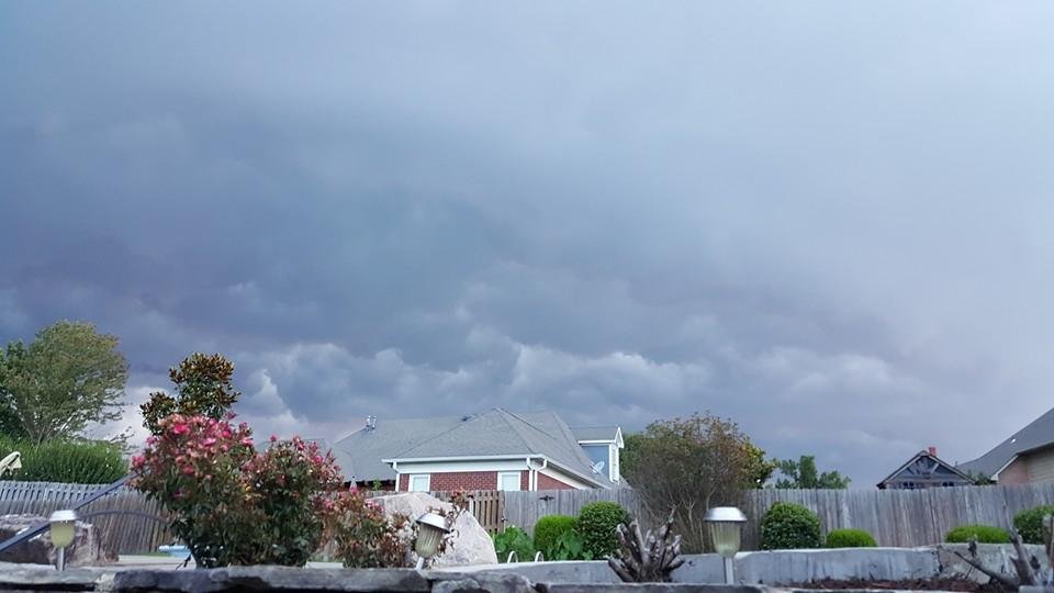 Sitting outside watching the thunderstorm move closer to us.