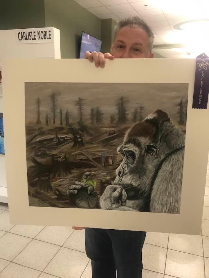 Carlisle won a blue ribbon at the art show tonight. That’s Tom holding it. Another picture we didn’t see was entered into the regional show.