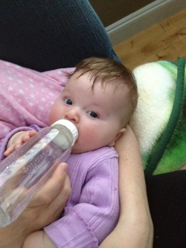 My little girl having num nums.