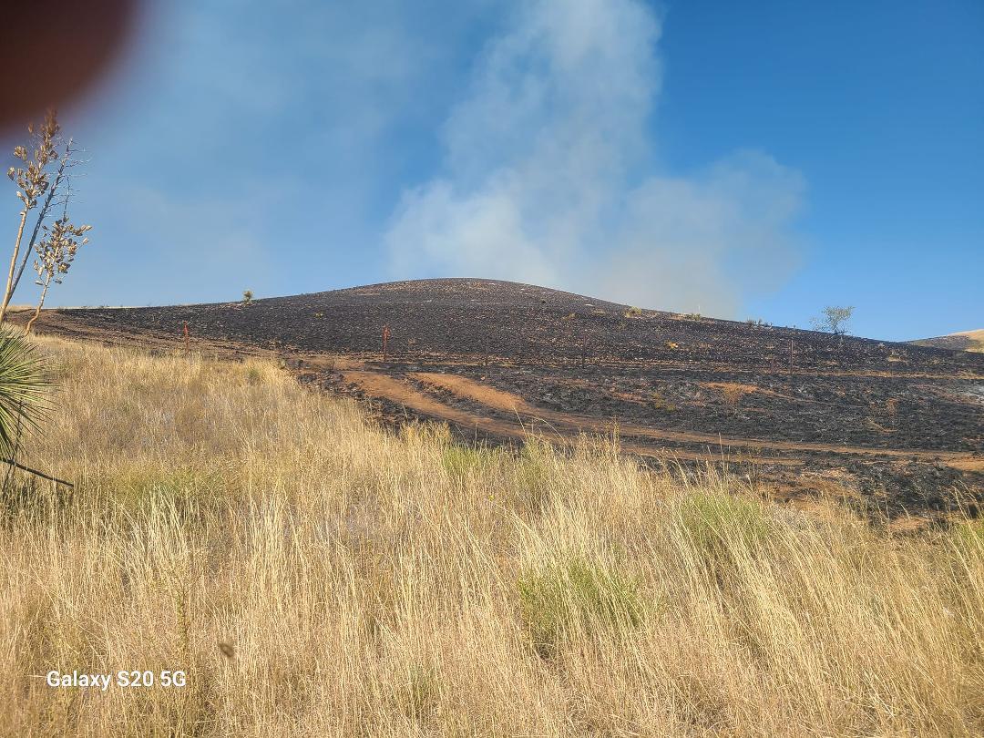 Fire just off the road east of Sonoita. Brief delay but traffic is moving.