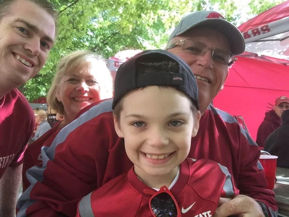 Getting ready for the OSU/WSU game at Martin Stadium with Holden, of course! GO COUGS!