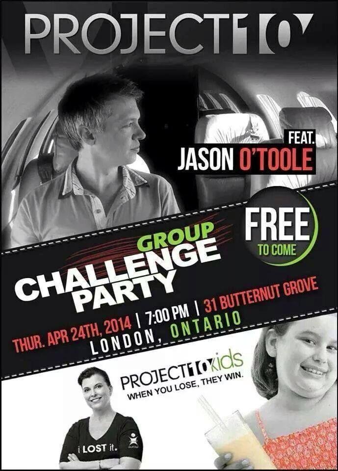 Attention Londoners and anyone within driving distance: This is the event you need to attend to be Challenged and feed a child on Project 10. PM me to learn more.