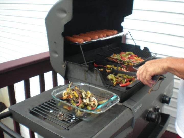 Brat & Veggies for the 4th.