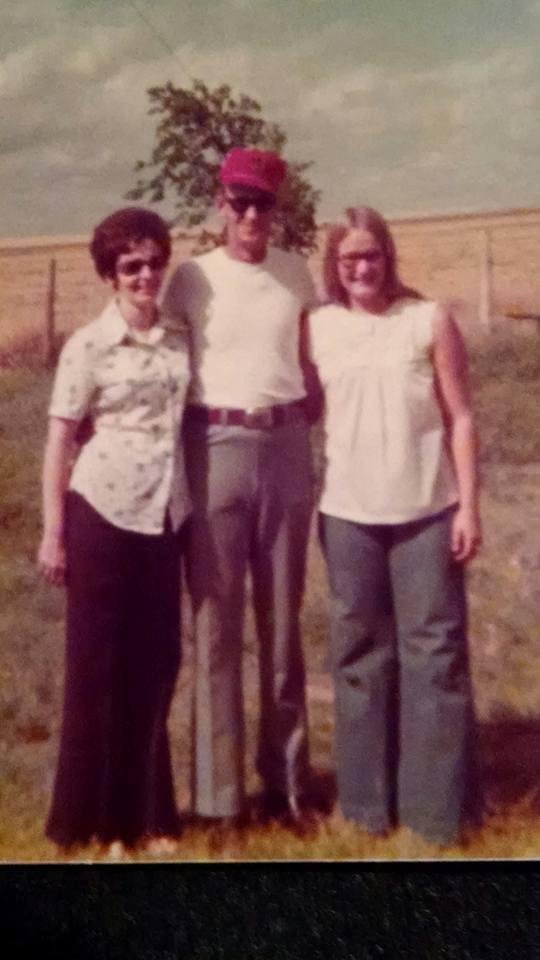 One from 1976 with my Dad and Opal. Remembering the bell bottom jeans.